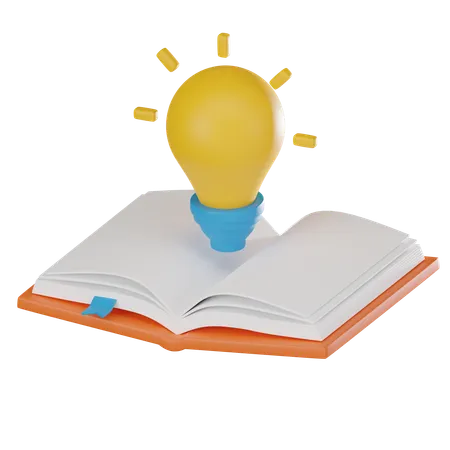 Creativity Vibrant Featuring Yellow Light Bulb And Open Book Perfect Blend Of Education And Innovative Ideas Ideal For Projects Seeking To Convey Of Learning And Imagination 3 D Render Illustration 3D Icon