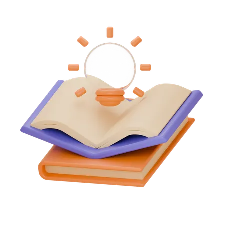 Idea With Book Business Of 3 D Icon 3D Illustration