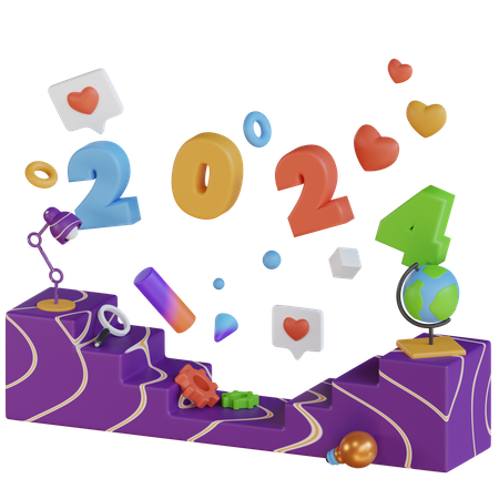 Creative New Years 2024  3D Illustration