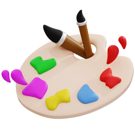 Creative Palette in Education Theme  3D Icon