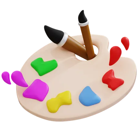 Creative Palette in Education Theme  3D Icon