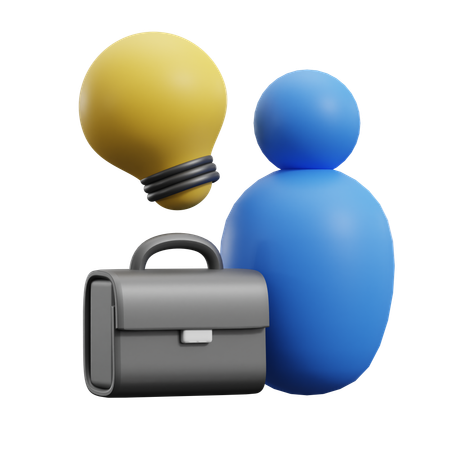 Creative Person Suitcase  3D Icon