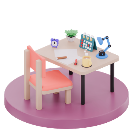 Creative Studio Desk  3D Illustration