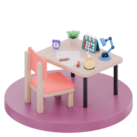 Creative Studio Desk  3D Illustration