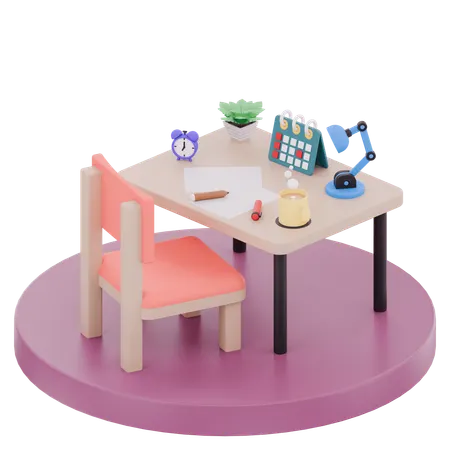 Creative Studio Desk  3D Illustration