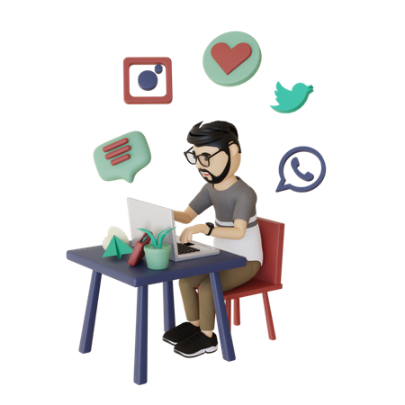 Creative Worker  3D Illustration