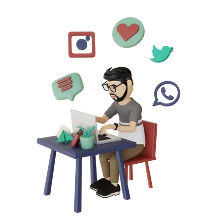 Creative Worker  3D Illustration