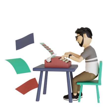 Creative Writer  3D Illustration