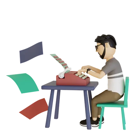 Creative Writer  3D Illustration