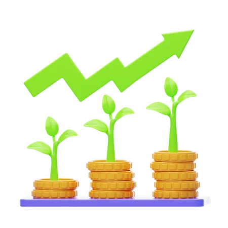 Crecimiento ambiental  3D Icon