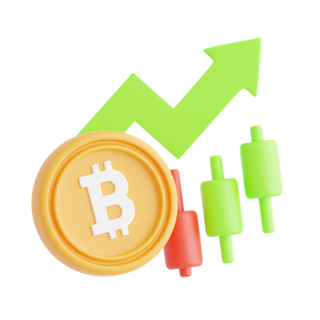 Crecimiento de bitcoin  3D Icon