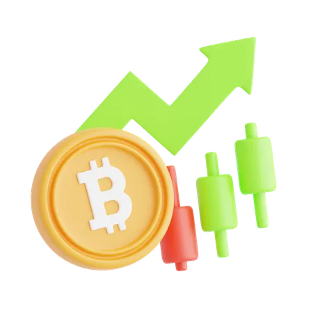 Crecimiento de bitcoin  3D Icon