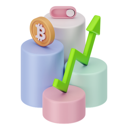 Crecimiento de bitcoin  3D Icon