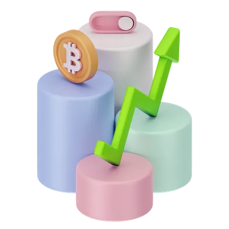 Crecimiento de bitcoin  3D Icon