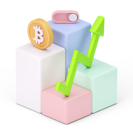 Crecimiento de bitcoin  3D Icon