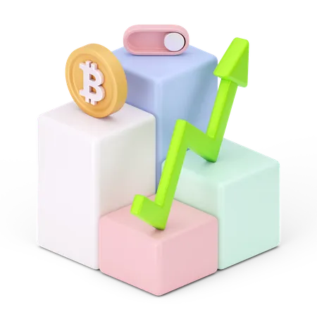 Crecimiento de bitcoin  3D Icon