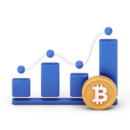 Crecimiento de bitcoin  3D Icon