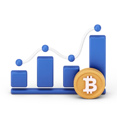 Crecimiento de bitcoin  3D Icon