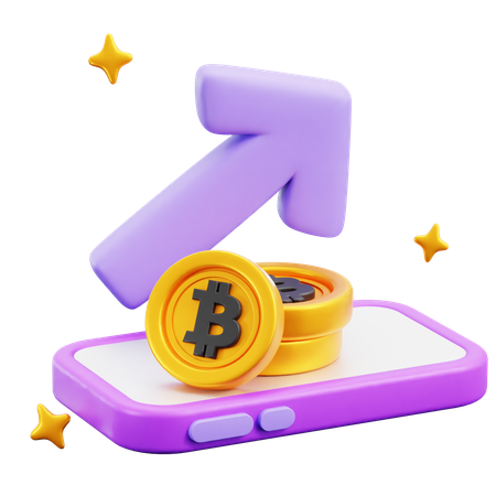 Crecimiento de bitcoin  3D Icon