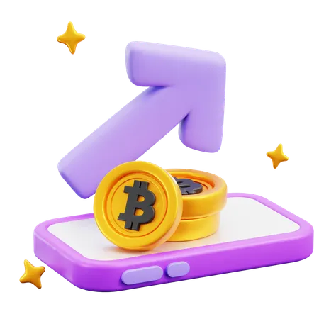 Crecimiento de bitcoin  3D Icon