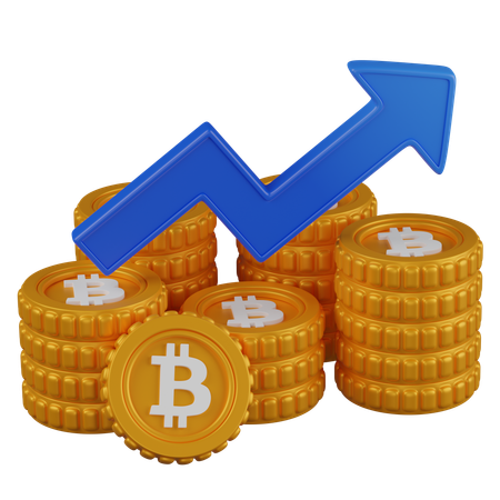 Crecimiento de bitcoin  3D Icon