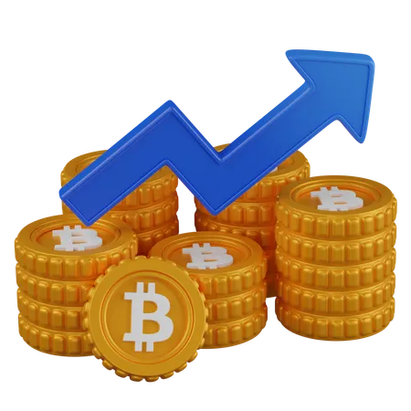 Crecimiento de bitcoin  3D Icon