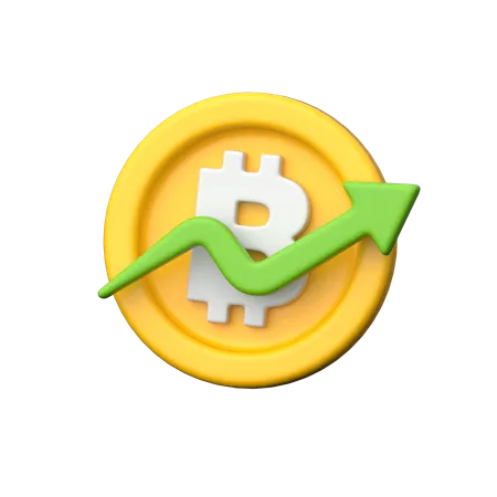 Crecimiento de bitcoin  3D Icon