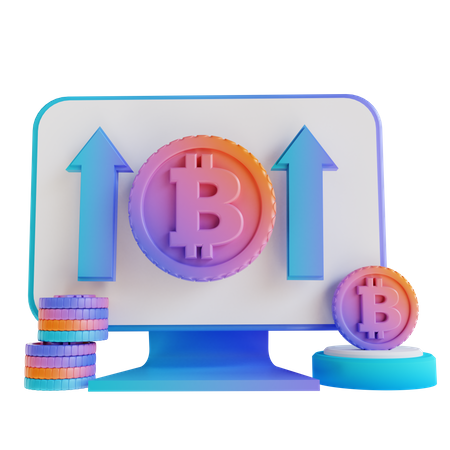 Crecimiento de bitcoin  3D Illustration