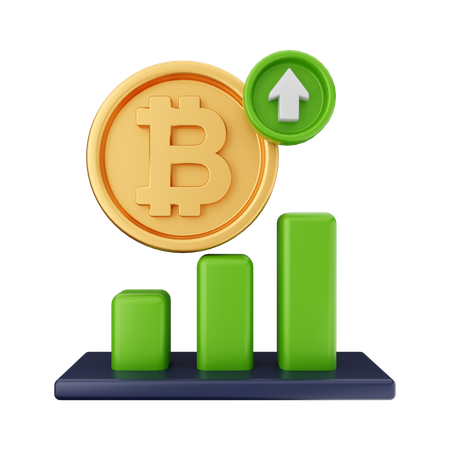 Crecimiento de bitcoin  3D Icon