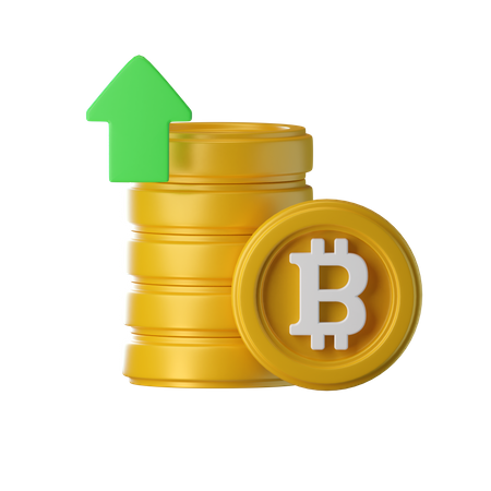 Crecimiento de bitcoin  3D Icon