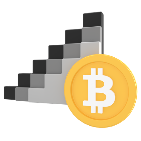 Crecimiento de bitcoin  3D Icon