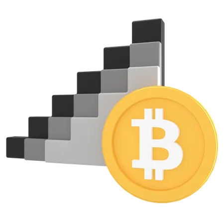 Crecimiento de bitcoin  3D Icon