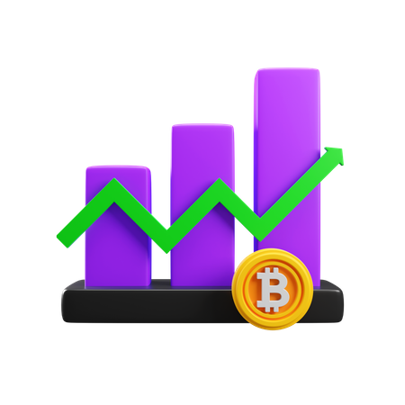 Crecimiento de bitcoin  3D Icon