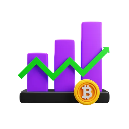 Crecimiento de bitcoin  3D Icon