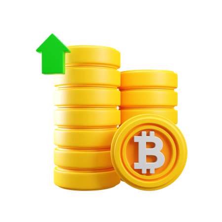 Crecimiento de bitcoin  3D Icon