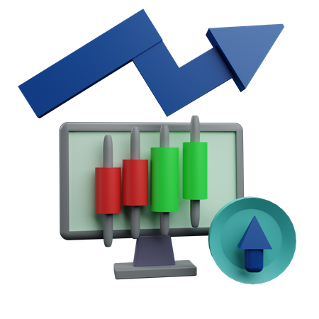 Crecimiento comercial  3D Icon