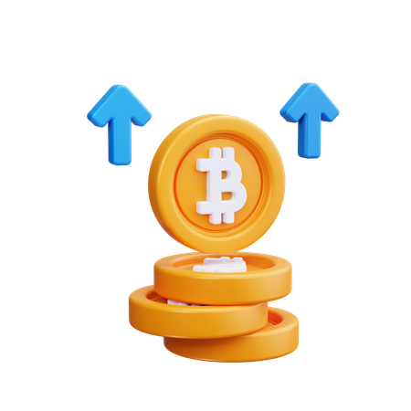 Crecimiento de bitcoin  3D Icon