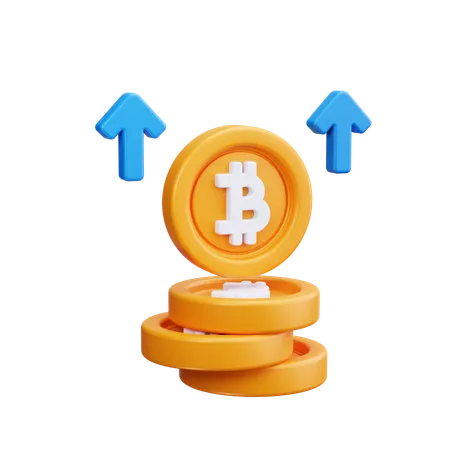 Crecimiento de bitcoin  3D Icon