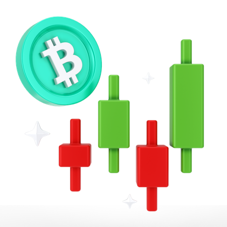 Crecimiento de bitcoin  3D Icon