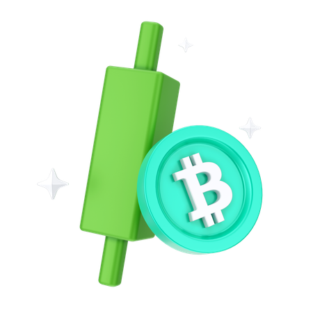 Crecimiento de bitcoin  3D Icon