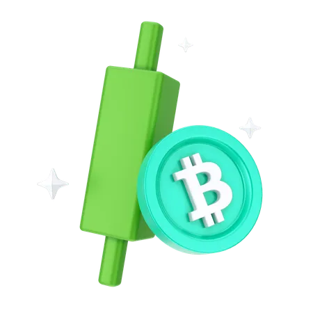 Crecimiento de bitcoin  3D Icon