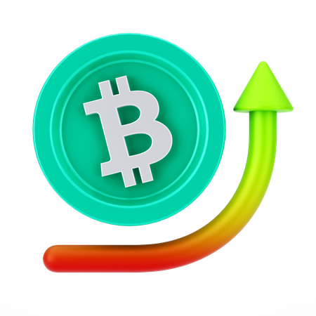 Crecimiento de bitcoin  3D Icon