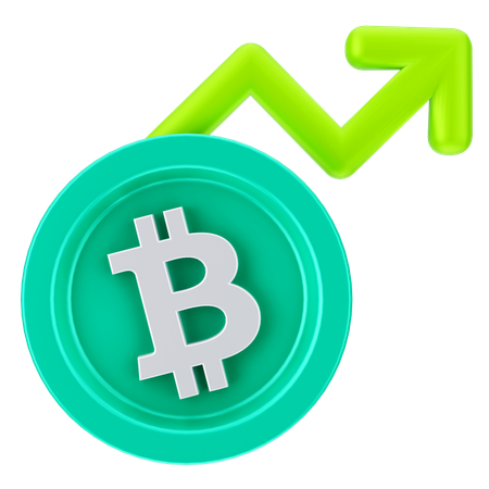 Crecimiento de bitcoin  3D Icon