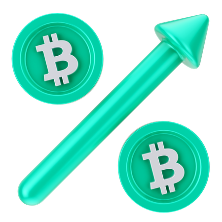 Crecimiento de bitcoin  3D Icon