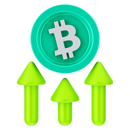 Crecimiento de bitcoin  3D Icon