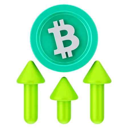 Crecimiento de bitcoin  3D Icon