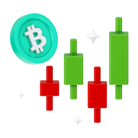 Crecimiento de bitcoin  3D Icon