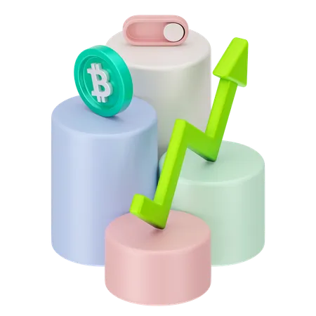 Crecimiento de bitcoin  3D Icon