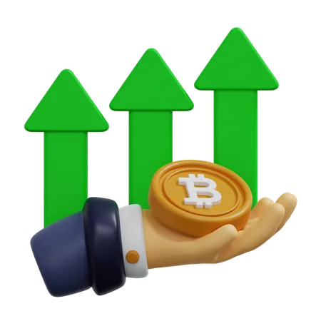 Crecimiento de bitcoin  3D Icon