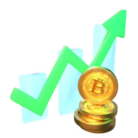 Crecimiento de bitcoin  3D Icon